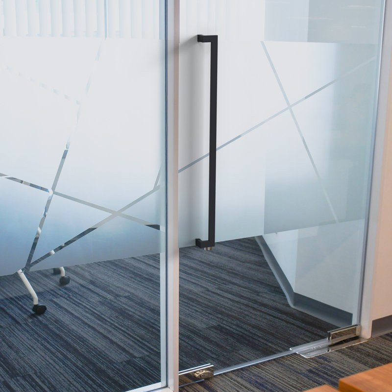 Matte Black Push/Pull Door Handle, 48" H x 3.65" W x 2.5" D