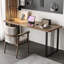 Bureau noyer + bois massif rectangulaire noir + fer-564380537