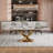 Dining Table Set With 94.5'' Extendable Sintered Stone Top And 8 Faux Leather Chairs-1536809172-1536809177-1536809176