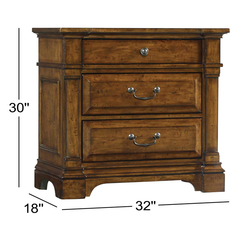 Tynecastle Three Drawer Nightstand