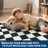 Washable Scalloped Rug Modern Checkerboard Rug Non Slip, Soft Non Shedding Thin Carpet, Indoor Low Pile Foldable Carpet, Contemporary Printed Mat for Living Room Bedroom-1456443156