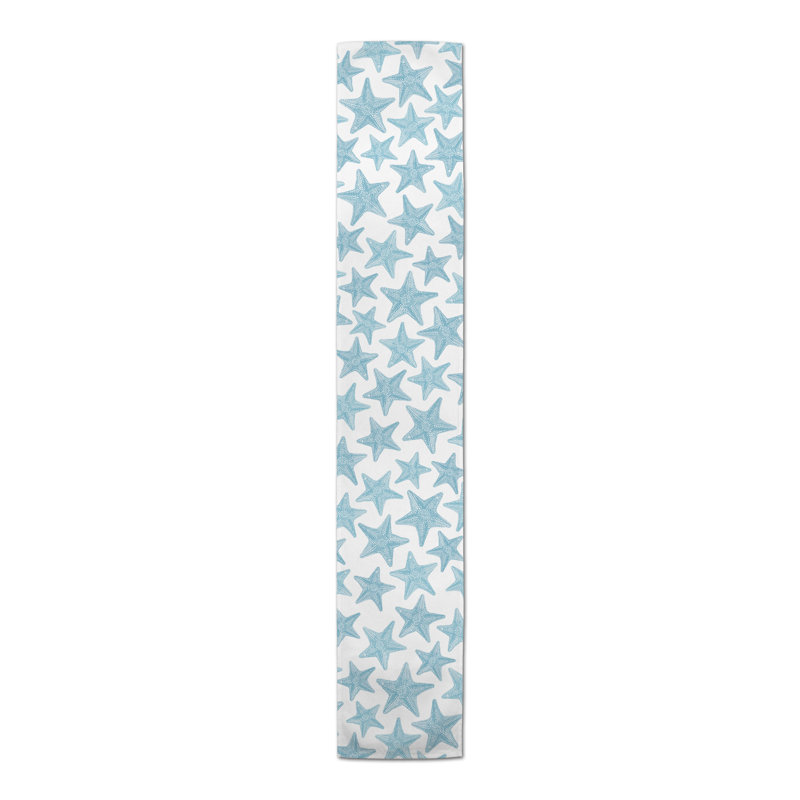 Cotte Rectangle Polyester Table Runner, 72" x 16", Blue