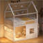 Lit maison en bois avec tablette DEL intégrée-1649280325