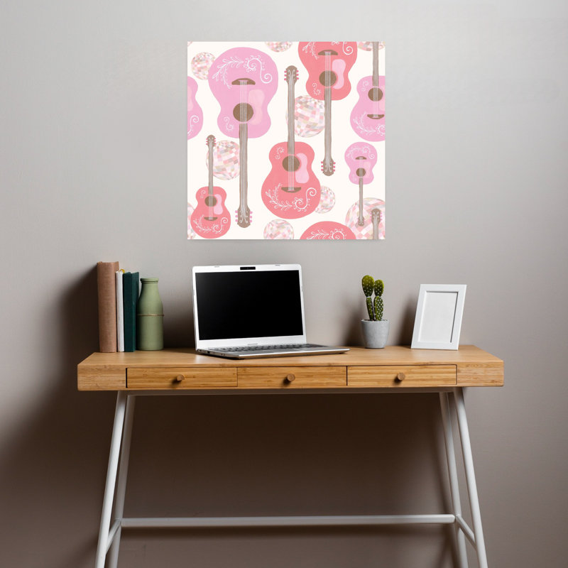 Motif contemporain de cow-boy disco Ixc avec art disco corail, H 18 po x l 18 po