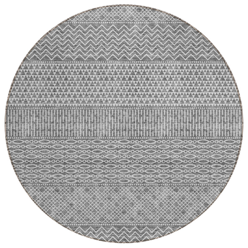 Tisdell Area Rug with Non-Slip Backing, Round 8'