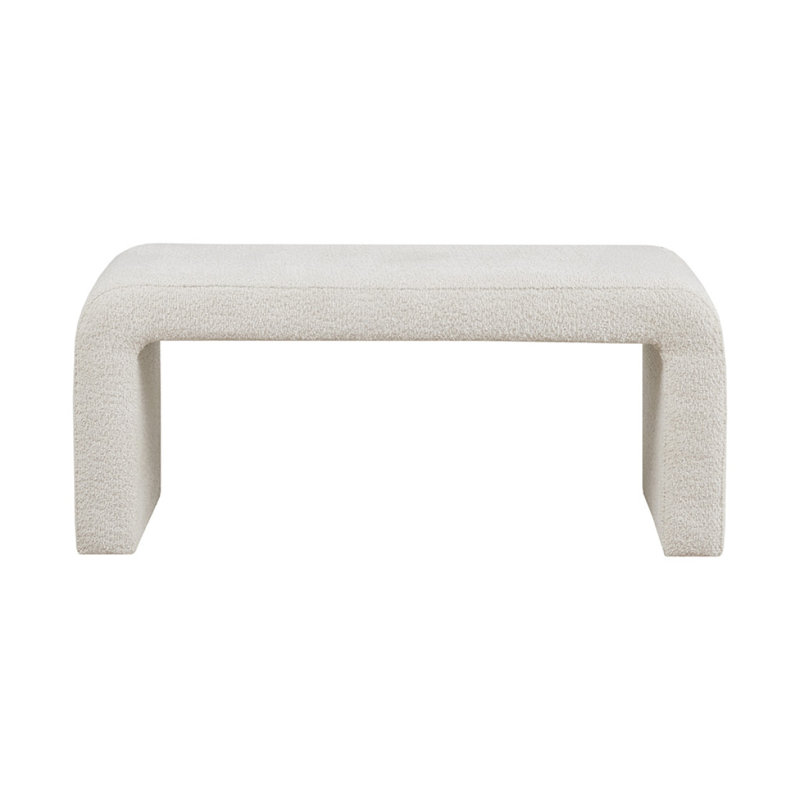 Boucle Waterfall Bench Cream 42"W