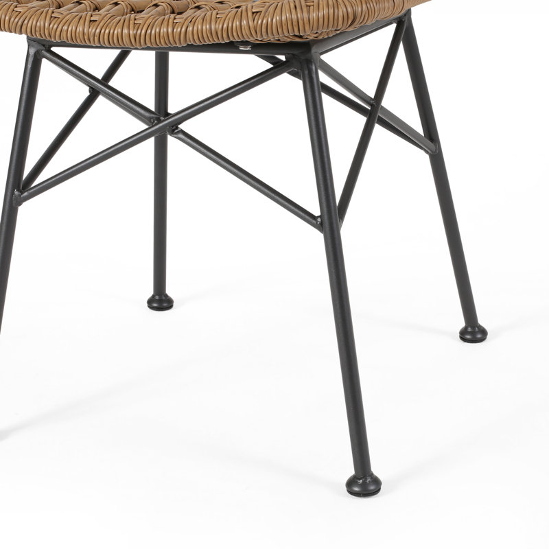 Enloe Outdoor Dining Side Chair, Light Brown