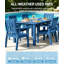 Ensemble de salle à manger d'extérieur toutes saisons 7 pièces Ensemble de salle à manger d'extérieur avec trou pour parasol et structure en aluminium Ensemble de salle à manger d'extérieur moderne pour 6 personnes pour cour arrière / porche / terrasse, 1 table et 6 chaises-124652782