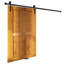 Ensemble de quincaillerie de porte de grange à porte simple en acier noir mat VEVOR, longueur de rail 8 pi, forme en I-92408487