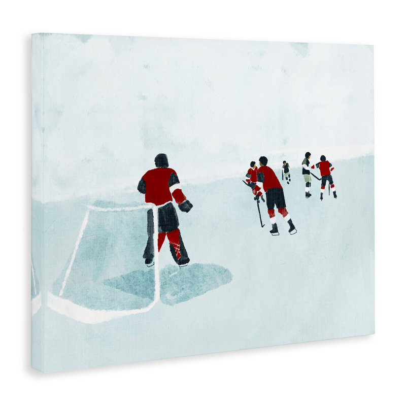 «Hockey Joueurs sur glace», art mural par Daphne Polselli, H 30 po x l 40 po