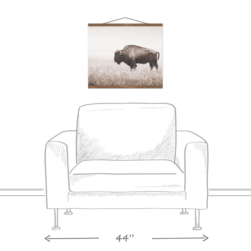 Décoration murale bison sépia