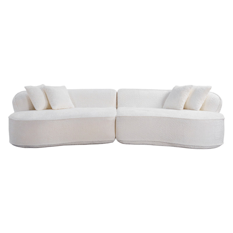 Boneless Curved Sectional Sofa, Minimalist Couch For Living Room, Apartment