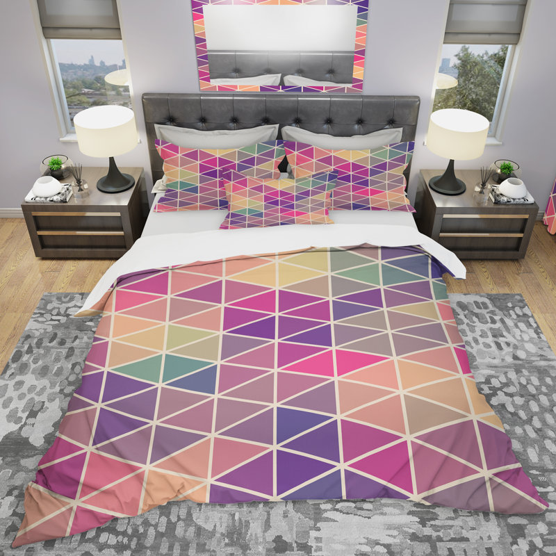 Ensemble de housse de couette moderne, Housse simple + 1 taie décorative
