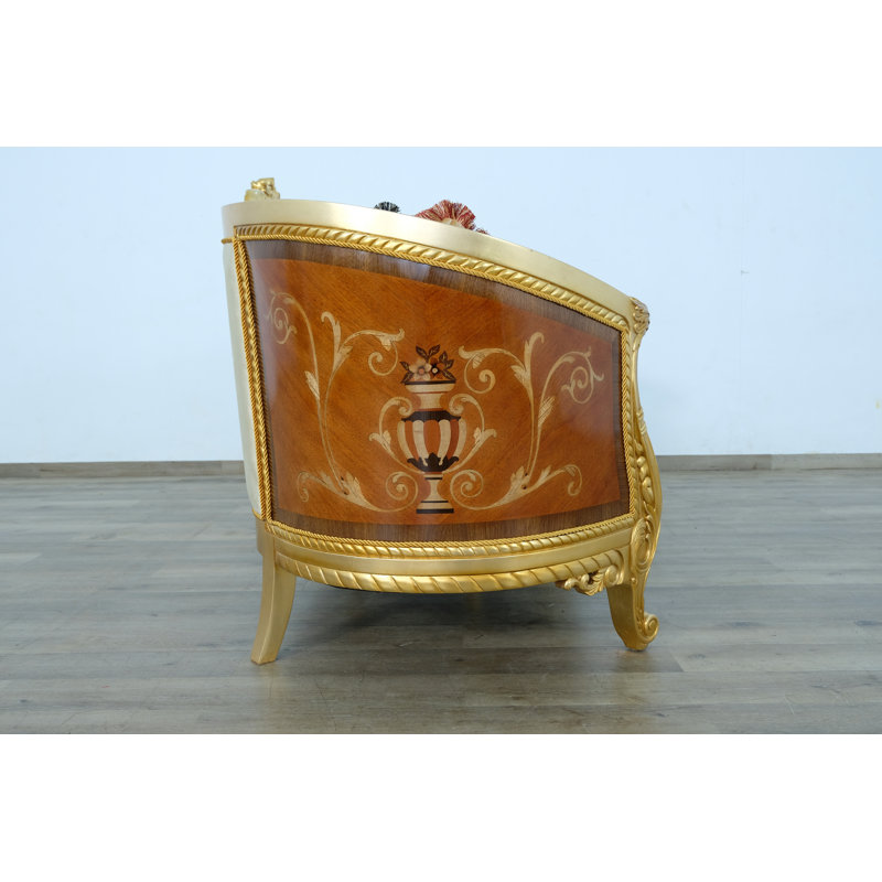 Luxor Sofa, 44.5" H x 105" W x 37.5" D, Gold