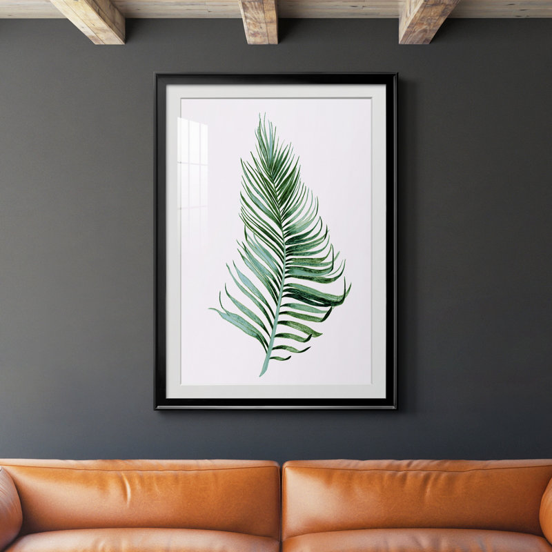 Sage Frond II - peinture encadrée, H 30,5 po x l 42,5 po x P 1,5 po, Noir