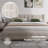 Chenille Upholstered Platform Bed Frame With Padded Headboard And Storage Drawer-1450864434-1450864432
