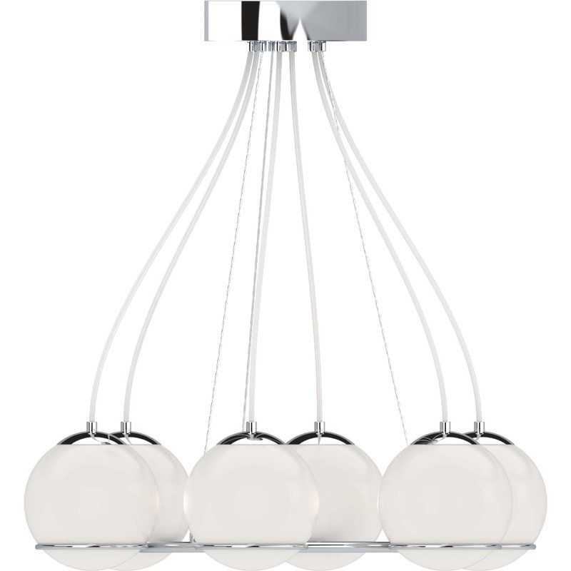 Lustre d'intérieur 6 lumières à DEL en chrome sphérique Preston