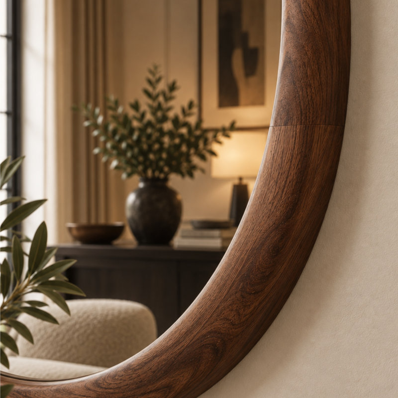 Solid Wood Wall Mirror, 150 cm H x 60 cm W