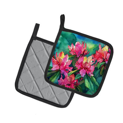 Rhododendrons de West Virginia en aquarelle, paire de poignées
