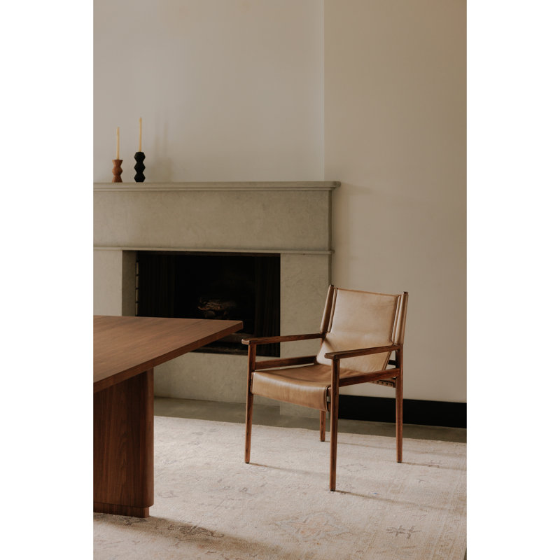 Remy Leather Arm Chair, Tan Genuine Leather
