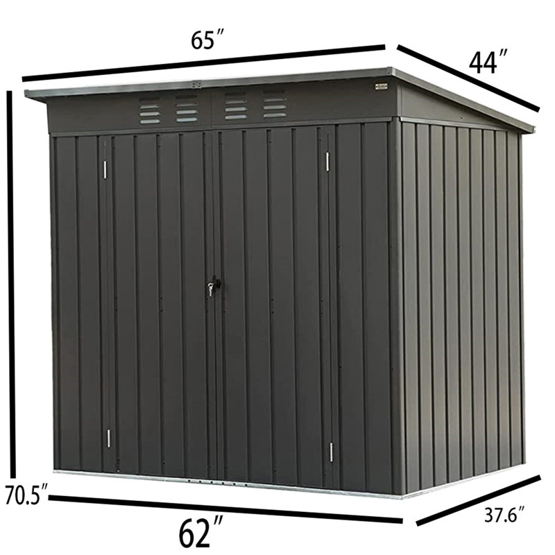 Remise de rangement en métal l 6 pi x P 3 pi, H 70,5 po x l 65 po x P 44 po