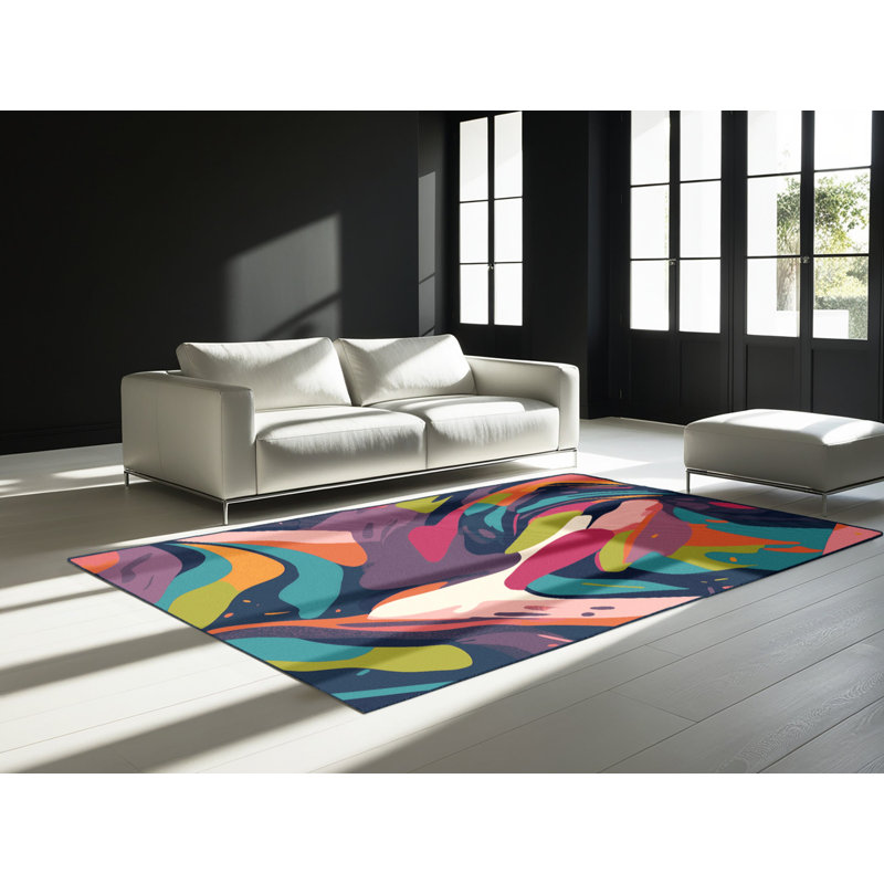 Chromatic Illusion Rug, Round 5'