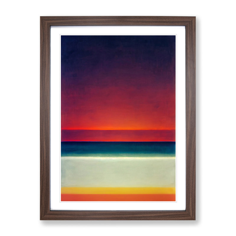 Stellar Abstract Sunset - Framed Print, 64cm H x 46cm W x 2cm D, Walnut Framed