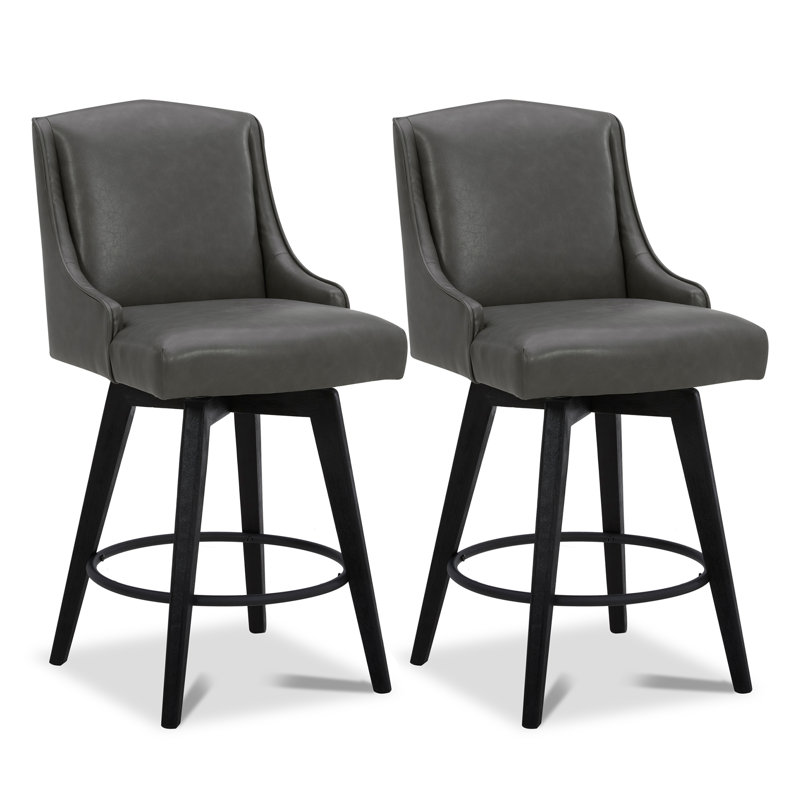 Annelotte 26'' Swivel Counter Stool, Retro Gray