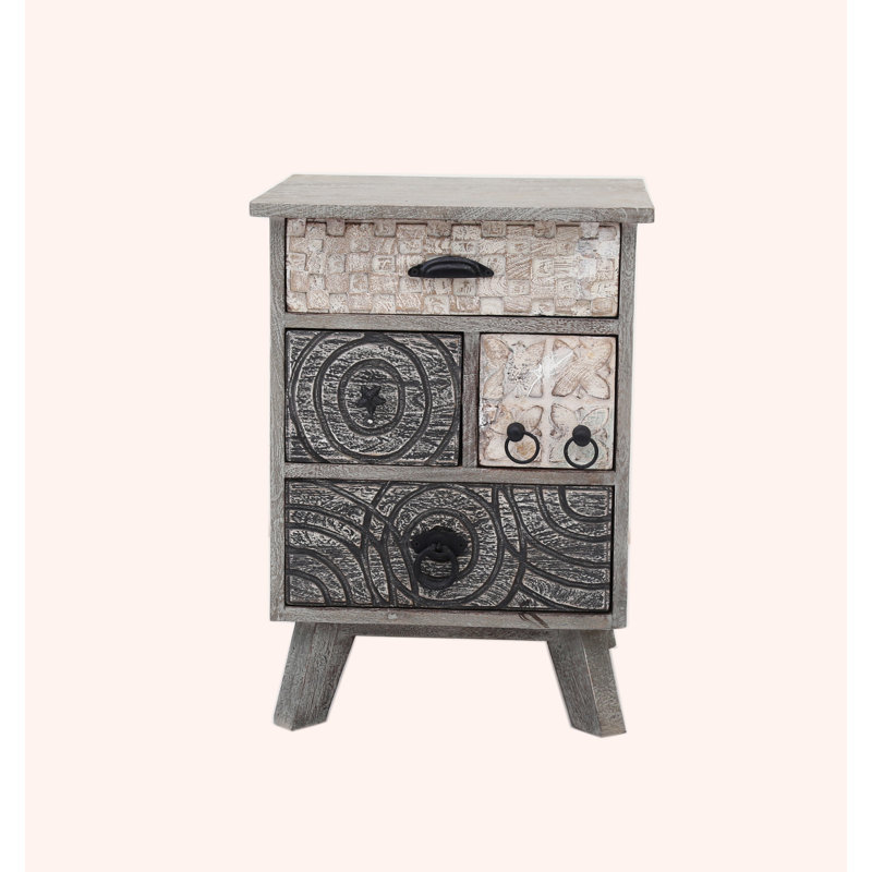 Clem Solid Wood 44cm W 4 - Drawer Chest of Drawers