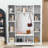 Hall Tree with Storage Bench, Cabinets, Shelves and 5 Hooks-129992815