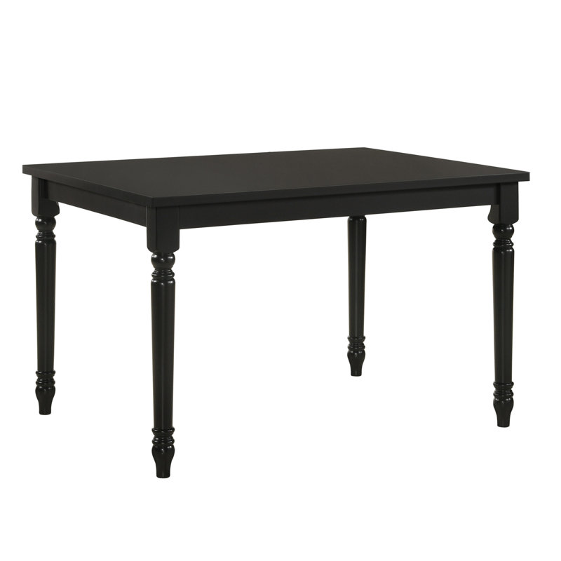  48" Black Solid Wood Dining Table