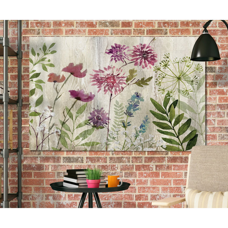 « pré fleurs ii », impression, H 18 po x l 27 po x P 1,5 po, Toile tendue