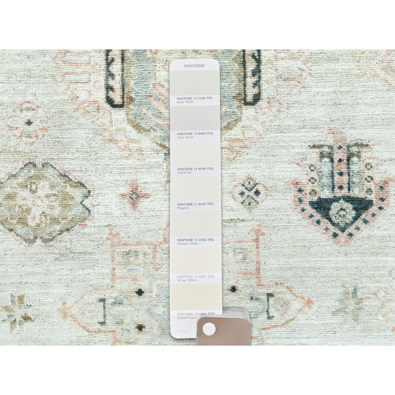 Tapis carré en laine noué à la main afghane super Kazak 9 pi 5 po x 9 pi 8 po 3A032BE6AE6E47A7960B5FBCE74BCDD