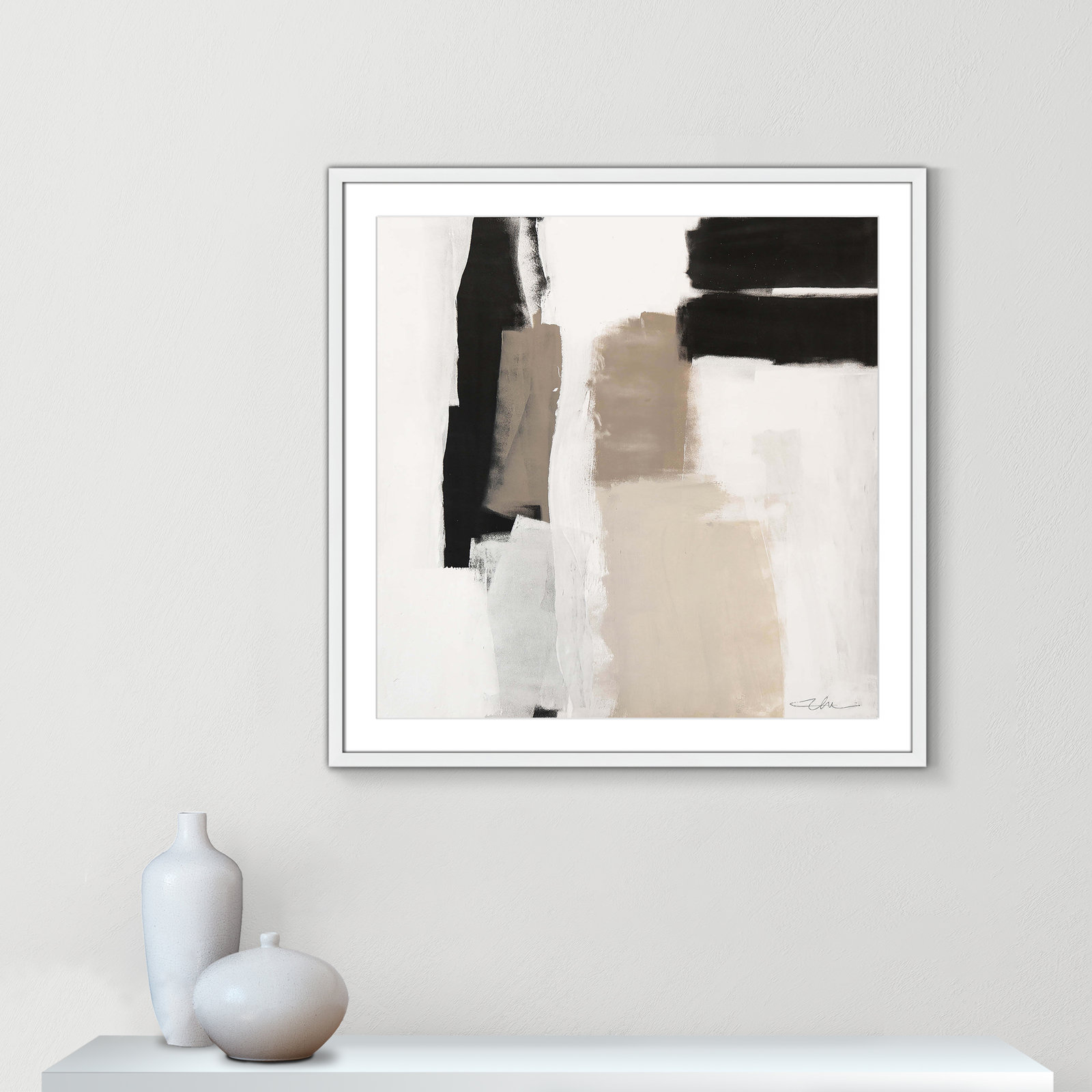 Earth Scapes II-A Print by Casa Fine Arts, White Box Framed, 32" H x 32" W x 0.75" D