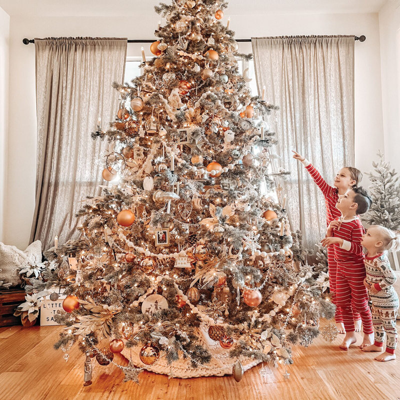 9-Foot Green Oregon Pine Christmas Tree with Warm White LED Lights
