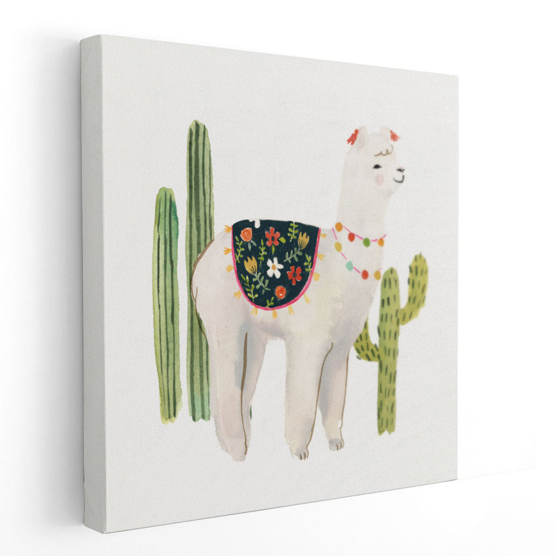 Sweet Alpaca III - reproduction d'art sur toile, H 40 po x l 40 po