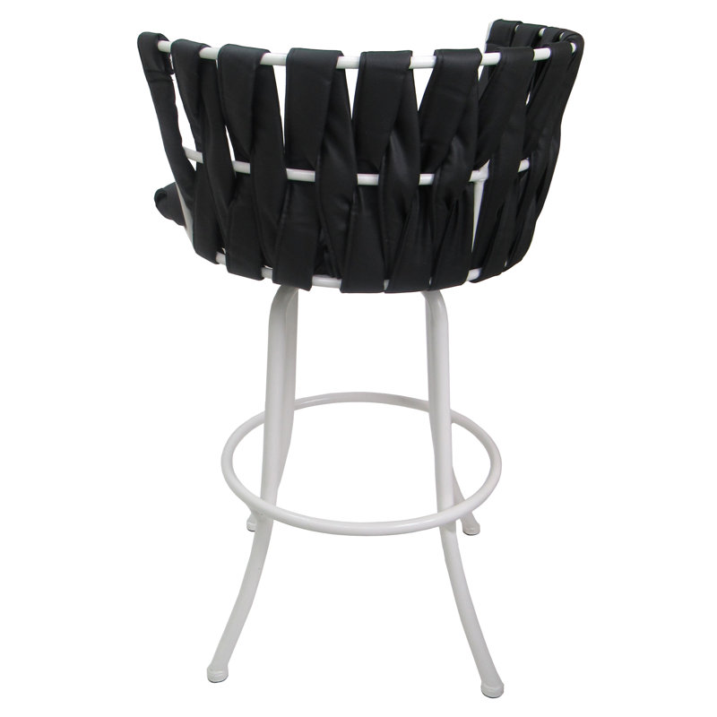 Gorrell Swivel Upholstered Counter Stool, Black, Counter Stool (26" Seat Height)