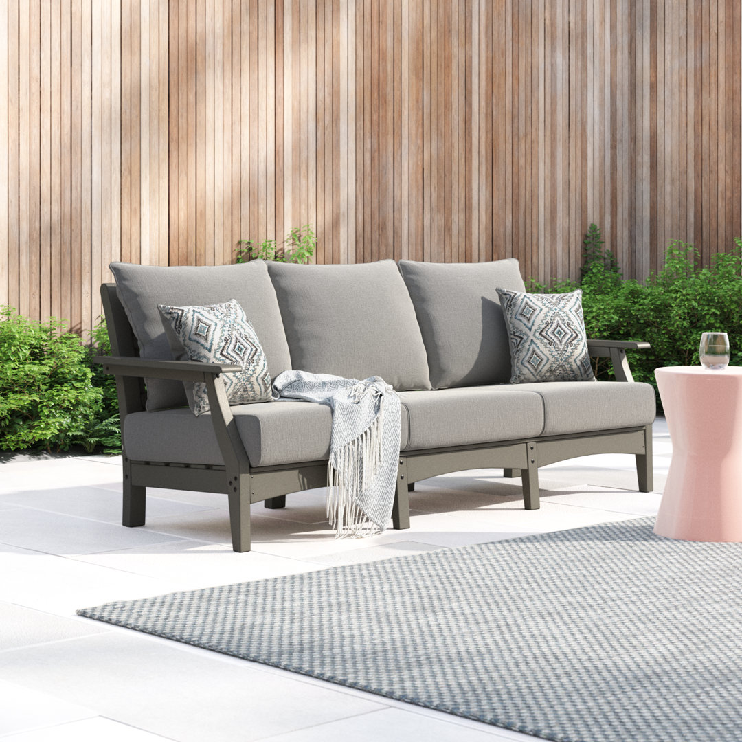 Ahumada 78" Wide Patio Sofa with Cushions Laurel Foundry Modern Farmhouse®