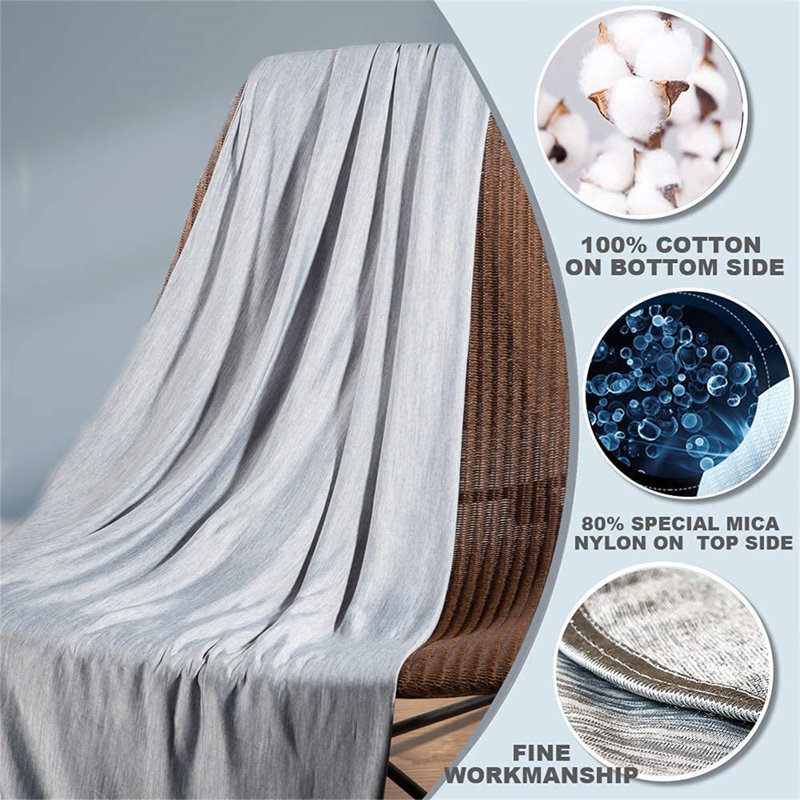 Throw Blanket, Grey, European Double (140 x 200cm)
