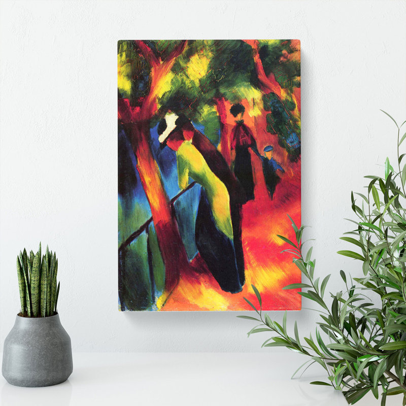 Sunny Way by August Macke - Wrapped Canvas Painting, 35cm H x 35cm W x 3cm D