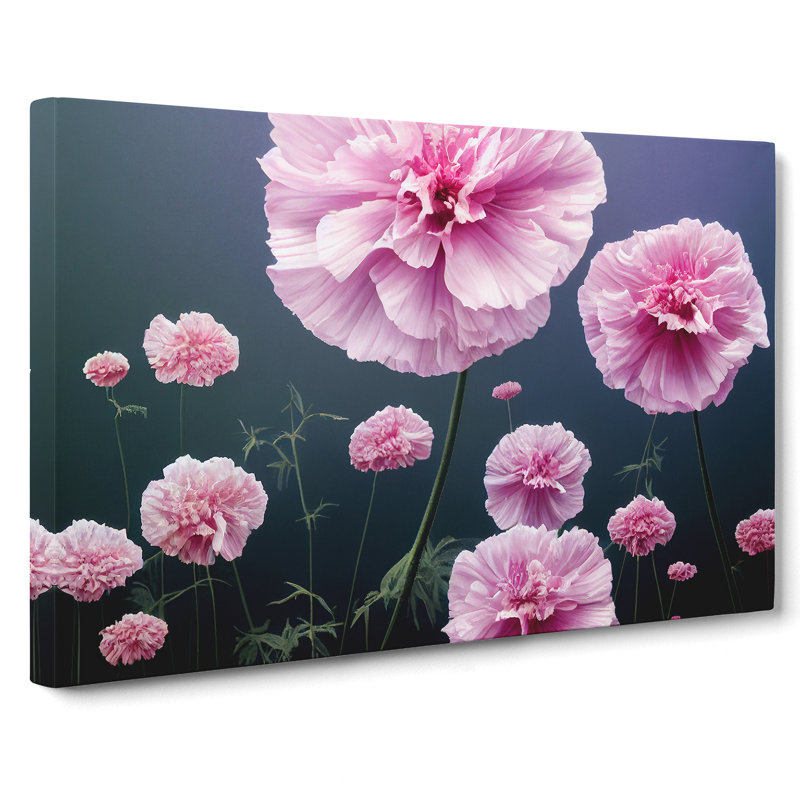 Gleeful Carnation Flowers - Wrapped Canvas, 35cm H x 50cm W x 3cm D