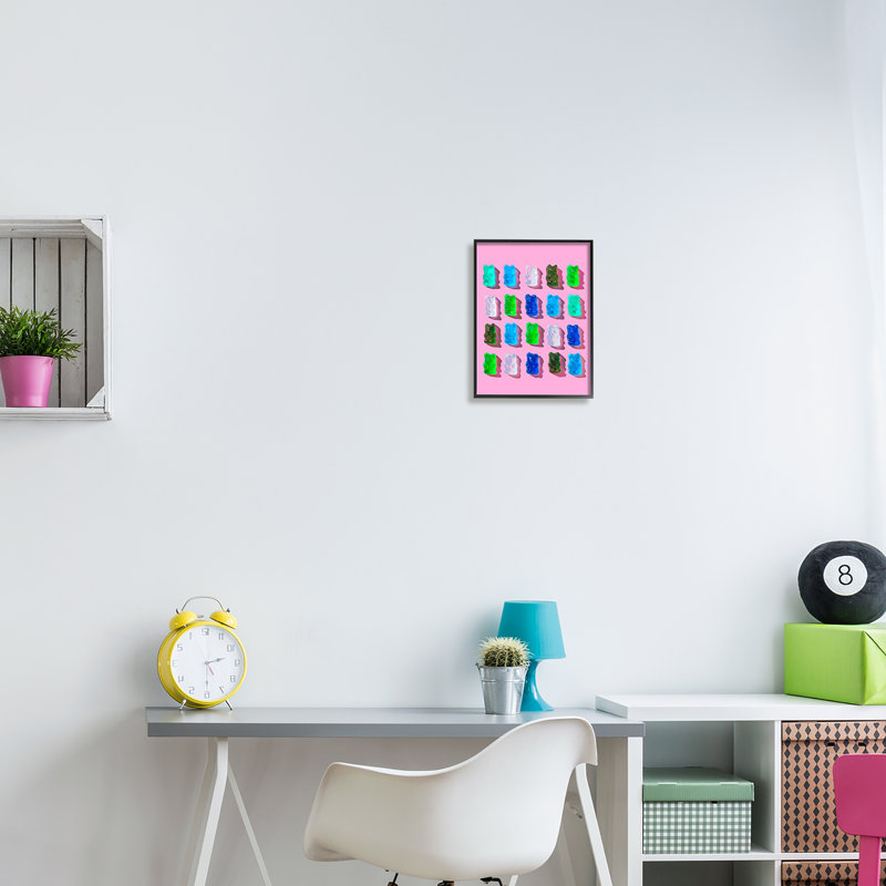 "Gummy Candy Bears" encadré sur bois par Lil 'Rue, impression, Giclée encadrée noir minuit, H 14 po x l 11 po x P 1,5 po
