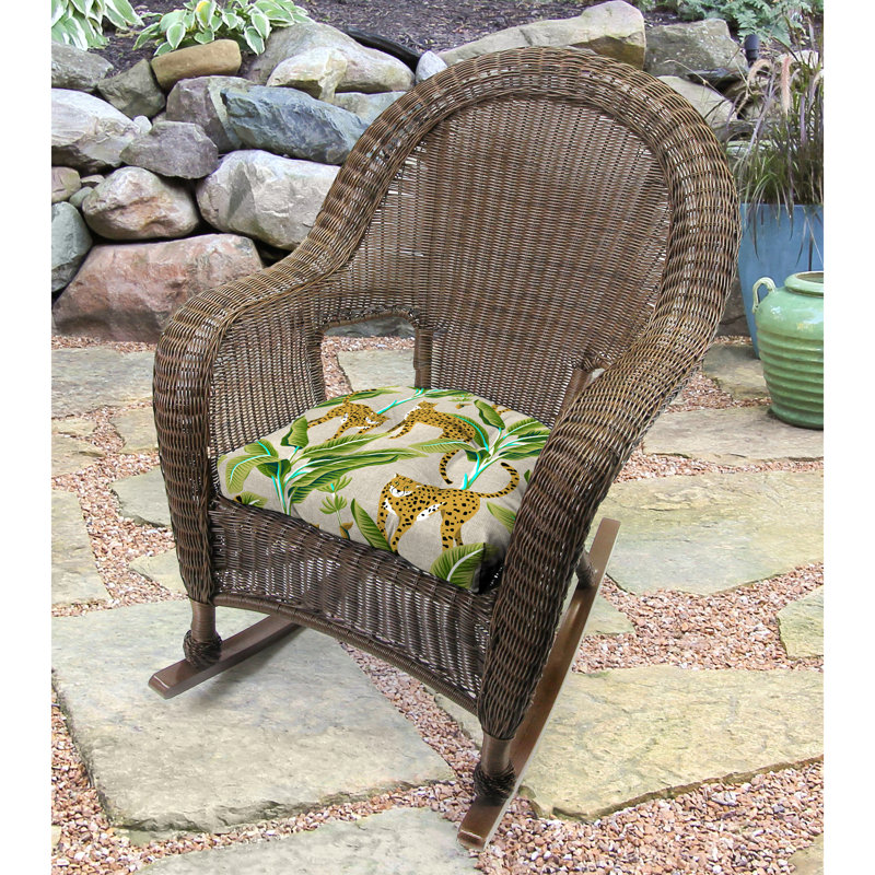 Outdoor Wicker Seat Cushion, Enzel Linen