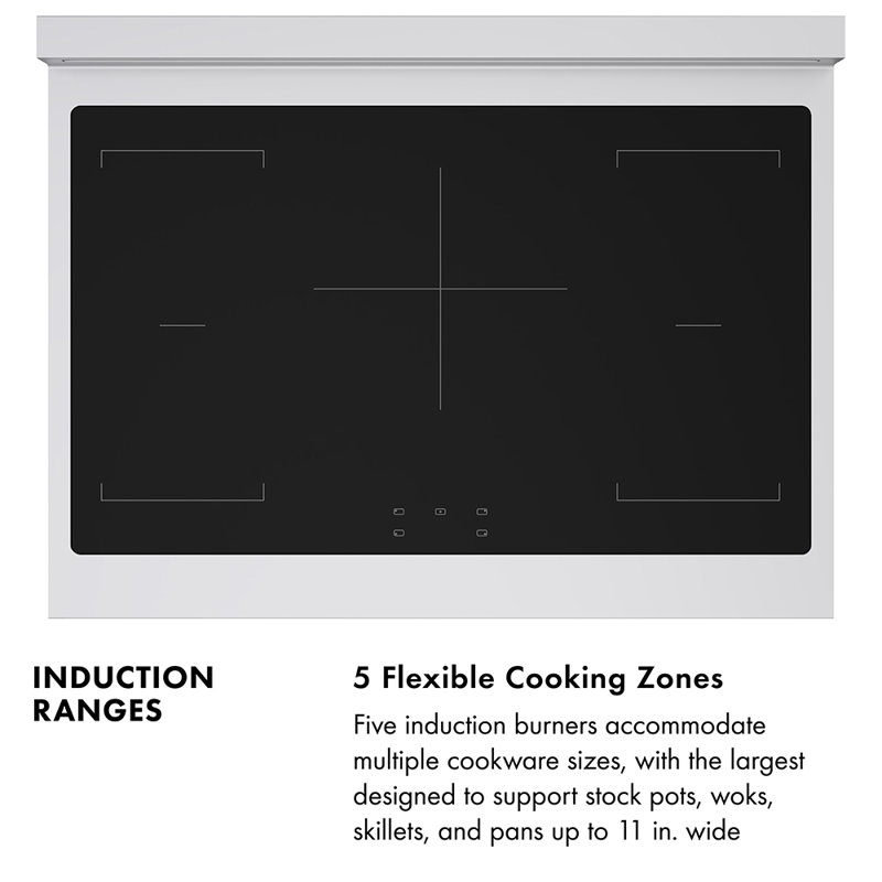 ZLINE Autograph 36 in. Paramount Induction Range with 5 Element Cooktop & Bronze Helix Handle, Polished Nickel