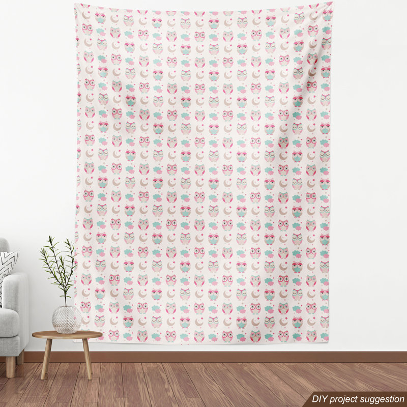 Tissu owls, l 58 po x L 72 po