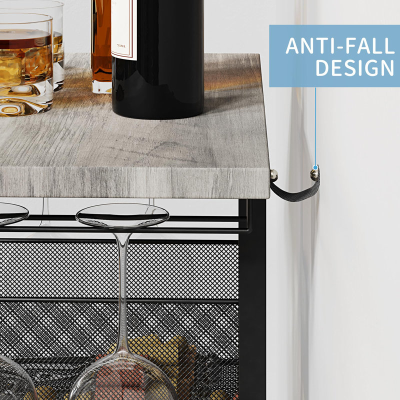 Wine Bottle Rack, Grey/Black