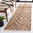 Araliya Natural Fiber Flat Weave Jute/Wool/Cotton Geometric Rug in Black/Brown-1976494101