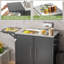 Chariot de barbecue multi-usage avec évier et rangement pliable, table de travail en métal, roulettes pour la pelouse, acier inoxydable 304, système de drainage, plateau de table facile à nettoyer, armoire de cuisine, roulettes à 360 °,
