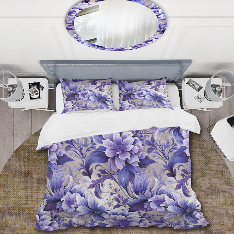 Ensemble de housse de couette mauve lavande persan Paisleys II - Paisley, Housse de couette simple + 1 taie décorative stan