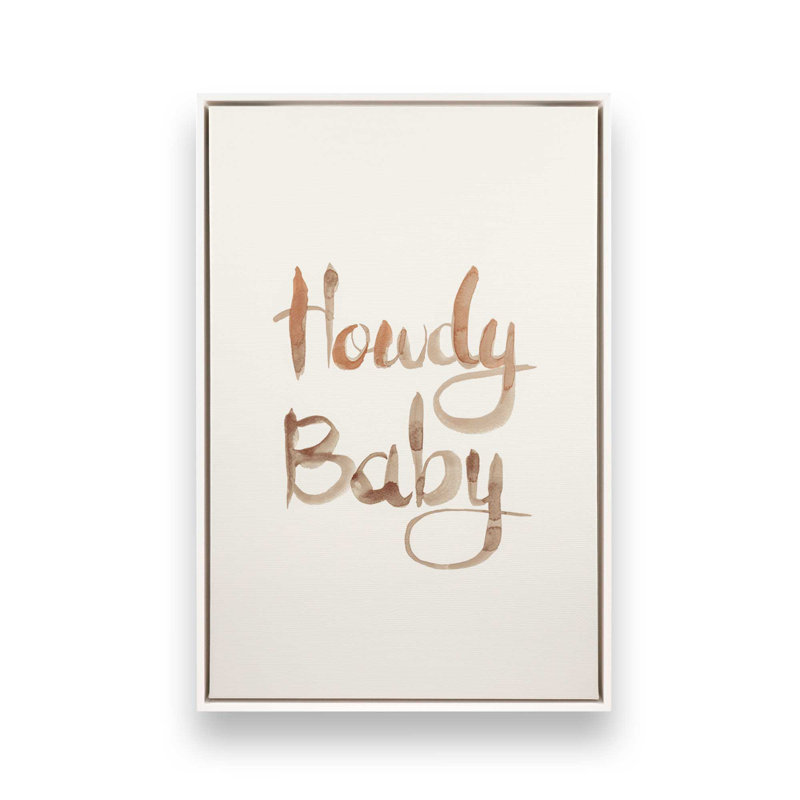 Howdy Baby, reproduction sur toile, H 18,75 po x l 12,75 po, Blanc opaque